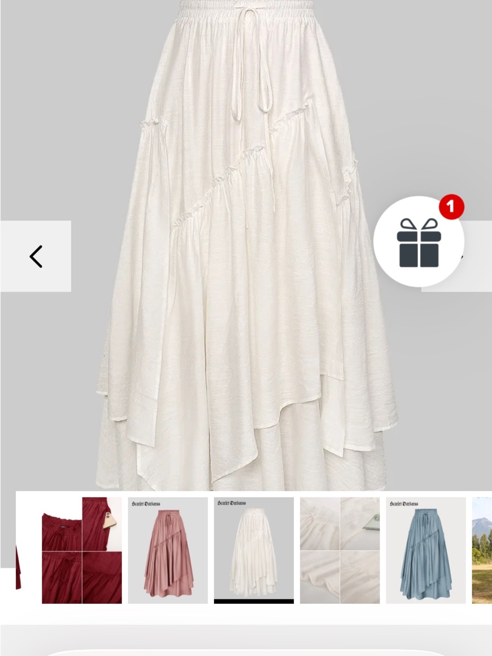 Lightweight White Tiered Maxi Skirt with Drawstring Waist